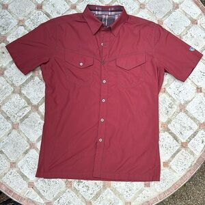 Men’s KUHL Button Up Short Maroon/Deep Red Medium
